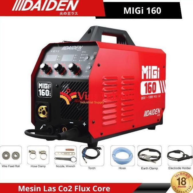 DAIDEN MIGi 160 Mesin Las Argon Stanless Travo Las Inverter Trafo Las Co2 Flux Core Tanpa Gas 160A M