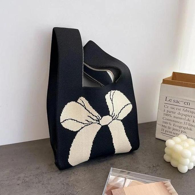 Tas Jinjing Tali Rajut Mini Handbag kecil Tas Mukena Tas Tote Bahan Rajut Tebal TB