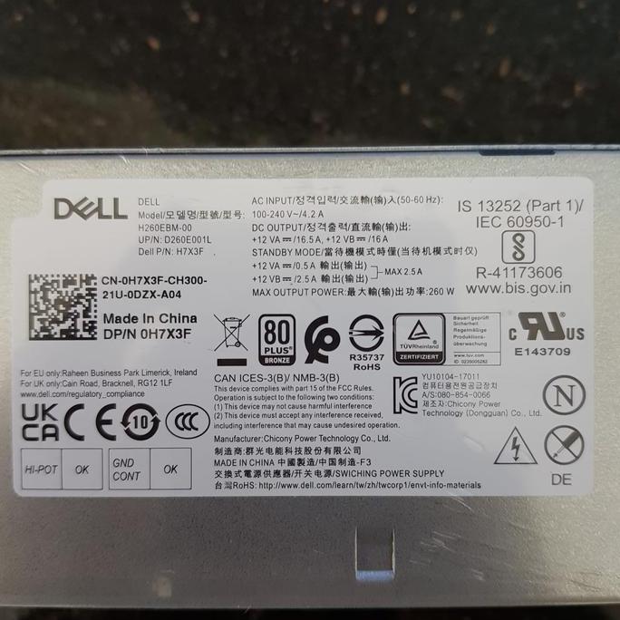 Power Supply Untuk Dell H260Ebm-00 Optiplex 3050 7050 3060 7060 7070 Forsale