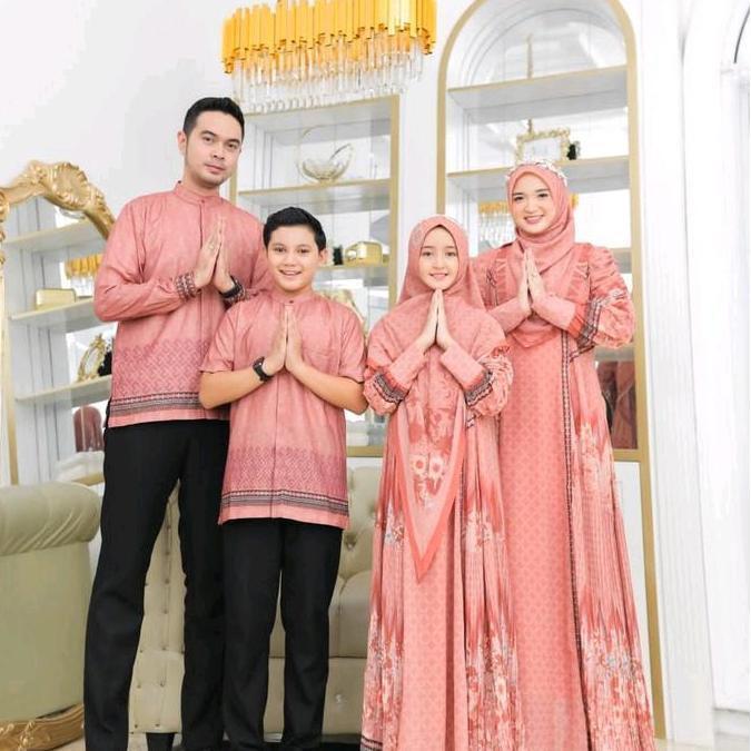 Khalisa Family Couple By AC Original Sarimbit Couple Set Gamis Set Kemeja Mom Baju Keluarga Panjang 