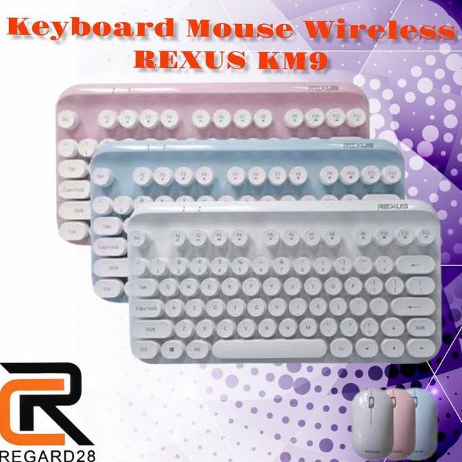 Keyboard Mouse Wireless Rexus Km9 Km 9 Premium