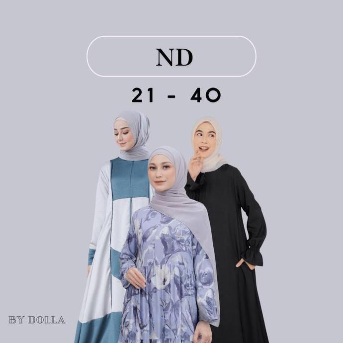 By Dolla - ND 21-40 - Baju Kemeja Atasan Gamis Muslim Wanita Harian Formal