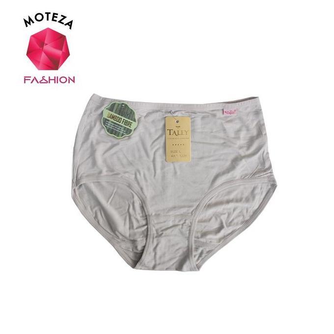 Wkwkwk- Tally Celana Dalam Wanita - Cd 1229 - Katun Bamboo High Waist Maxi Hitam Motif