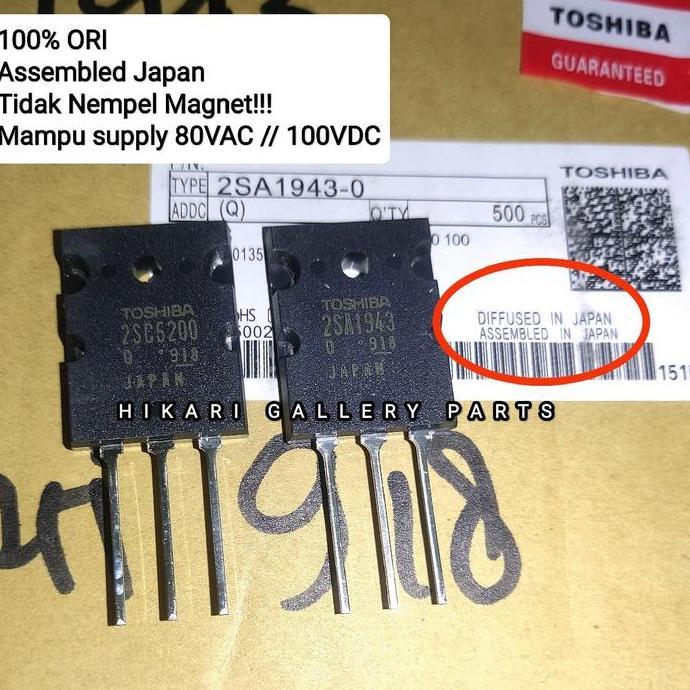 Wkprojek- 1 Set Termasuk Baut Mur + Mika Transistor Oriii Toshibaa 2Sa1943/2Sc5200 Seri 918 Dapat Mi