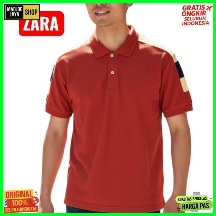 Original Zara Polo Shirt Pria Kaos Kerah Pria Dewasa Atasan Kaos Pria Kaos Kerah Kasual Pria Terbaru
