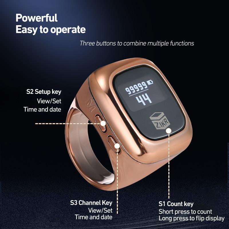 Cincin Tasbih Digital Tasbih Smart Ring Bluetooth Tasbih Digital Ring Counter Digital Zikr Ring