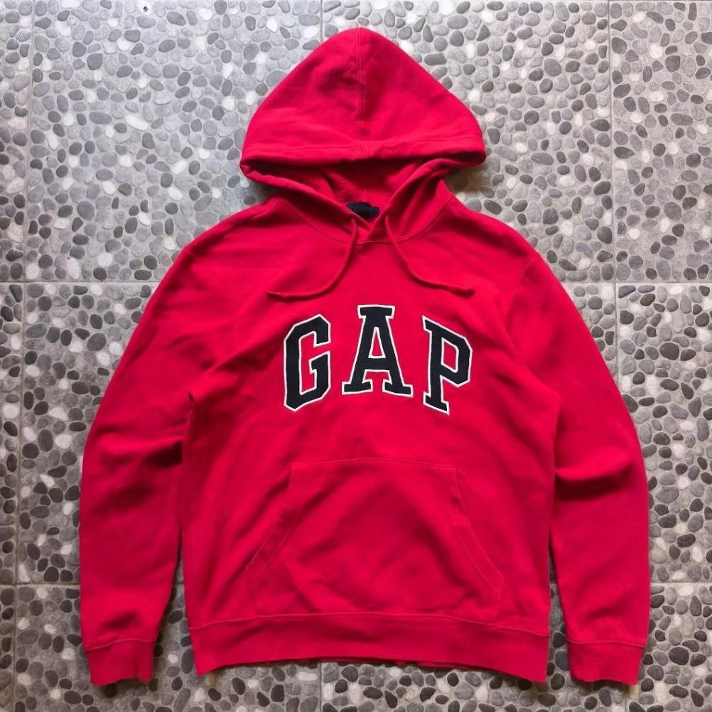 NEW DEALS Jaket Gap - Hoodie Gap Merah Teks Bordir Pria Wanita tebal Premium size M sampai XXL - Swe