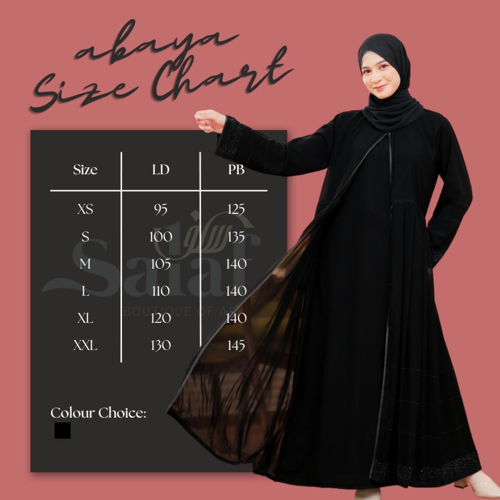 TERBARU Abaya Gamis Hitam Turkey - Motif Haura