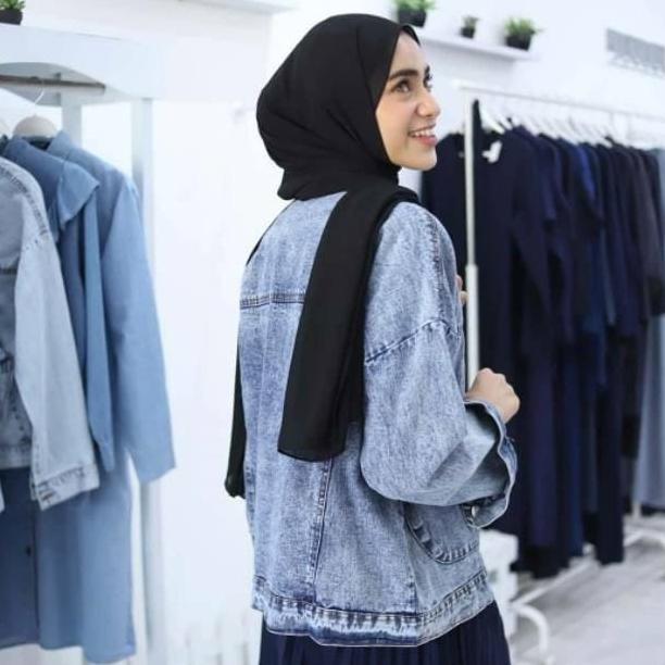 CUCI GUDANG Jaket Wanita Denim Jeans - SEOM jacket Oversize - hipster Jaket