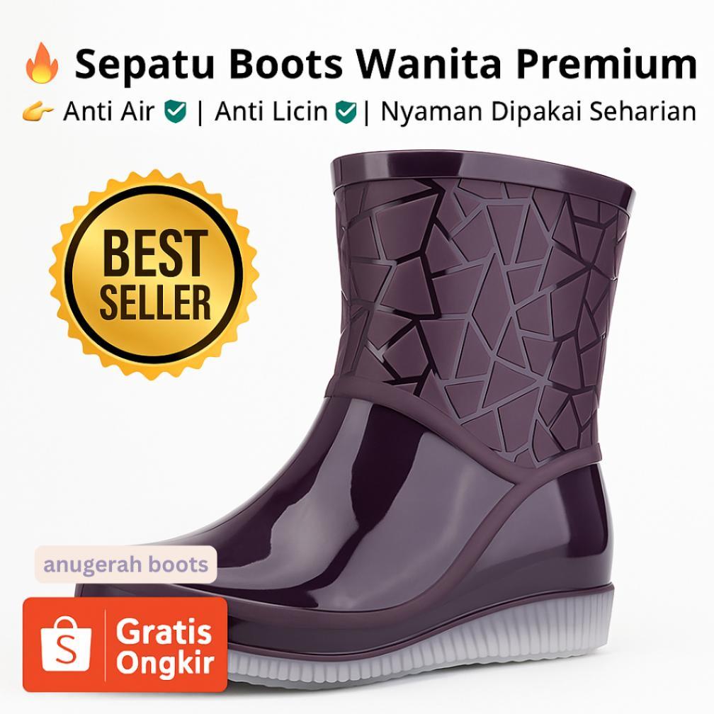 NEW Sepatu Boots Wanita | Sepatu Karet | Sepatu Boot Pendek | Sepatu Bot Wanita Anti Air