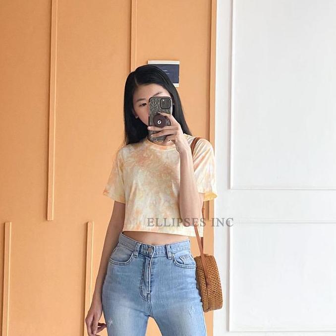 ELLIPSES.INC Crop Top Tie Dye Lengan Pendek & Panjang LM