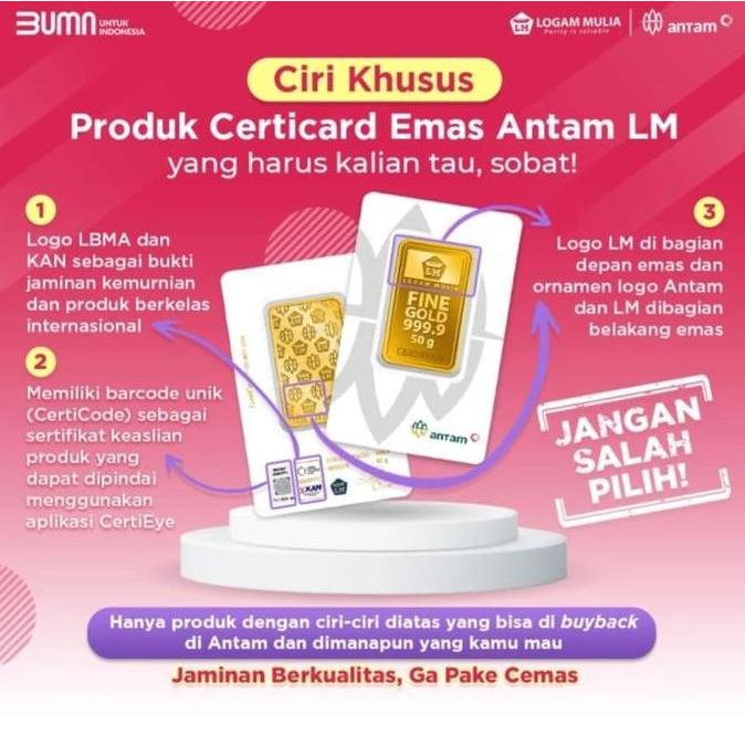 3 Gr (Gram) Goldbar/Logam Mulia/Lm/Emas Batangan Antam Bersertifikat Lbma Kualitas Terbaik Harga Ter