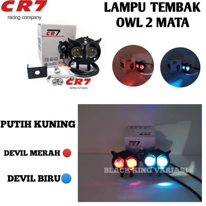 Yoi- Lampu Tembak Owl 2 Mata Lampu Tembak Laser Led D2 Owl 2 Warna Waterproof Lampu Burung Hantu