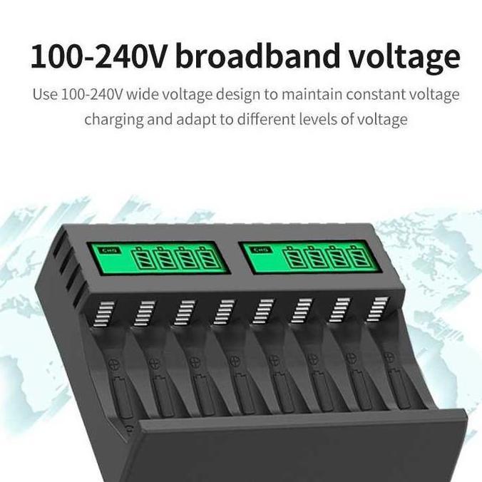 Davitbrakens99 - Charger 8 Slot Battery Energizer Aa / Aaa + 4 Battery Aa 2000 Mah