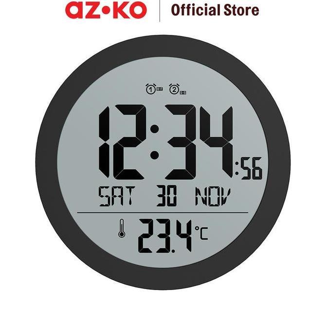 FORHOM JAM DINDING LCD DIGITAL ROUND - HITAM