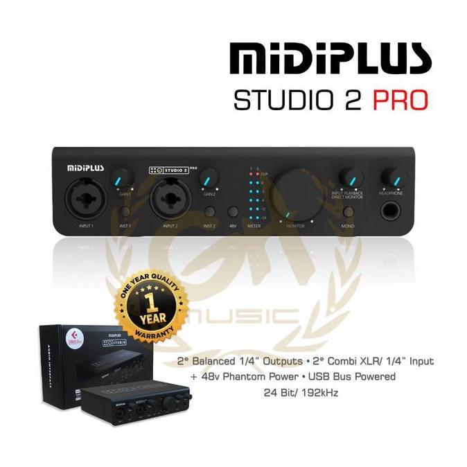 MIDIPLUS STUDIO 2 PRO SOUNDCARD RECORDING MIC VOCAL ASMR PODCAST ZOOM