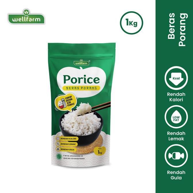 Beras Porang Porice 1 Kg | Beras Instan Sehat LowGi Sugar Free Food Rice Nasi  Porang diabetes