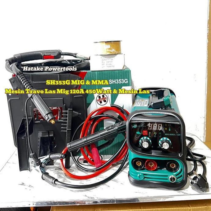 SH353G MESIN LAS MIG 450WATT 120A MAILTANK SH353G MESIN LAS MIG 120 GAS CO2 FLUXCORE GASLESS MIGI 12
