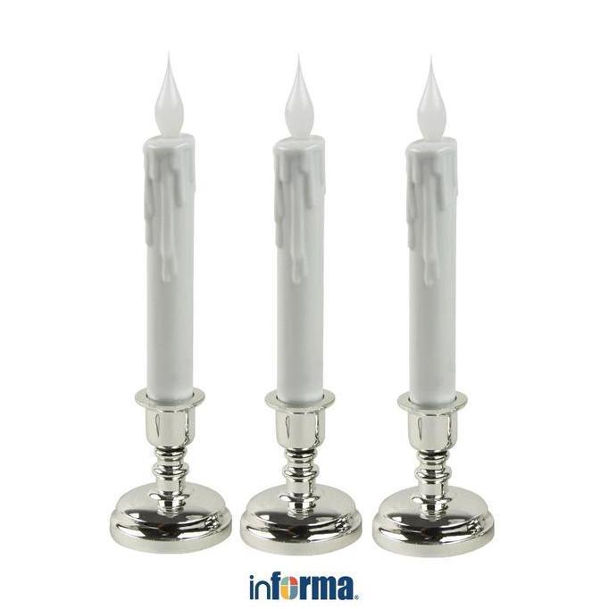 Informa Lilin Led Set 3 Pcs Dengan Remote Control Pajangan Meja Dekorasi Kamar Penerangan Ruangan La