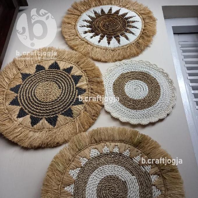 Placemat Seagrass Anyaman Hiasan Dinding Etnik Kerajinan Anyaman Jogja