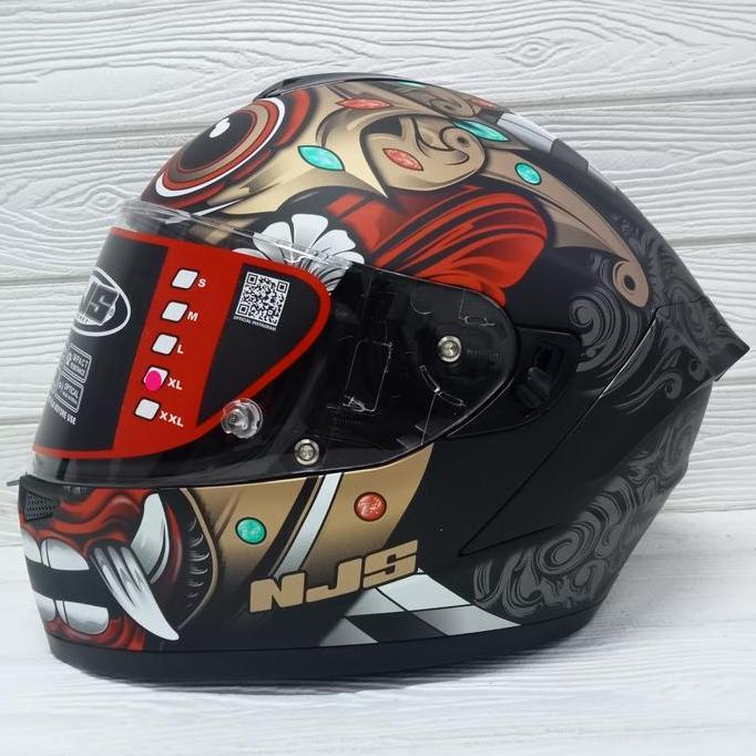 HELM NJS ZX1 ZX-1 MOTIF BARONG BLACK DOFF