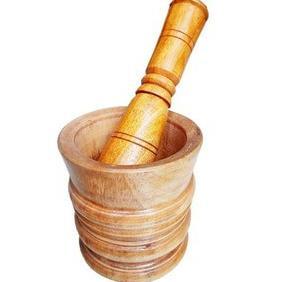 Lumpang Kayu Kecil Penumbuk Obat Kayu Lumpang Penumbuk Bumbu - Deplok Obat Unik