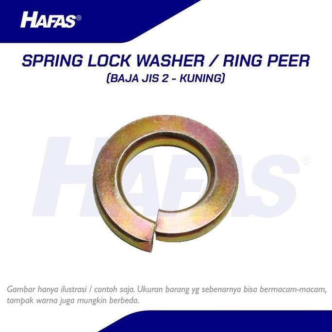 Ring Peer Baja JIS 2, M14 (kuning) | Spring Lock Washer WL - 50 pcs