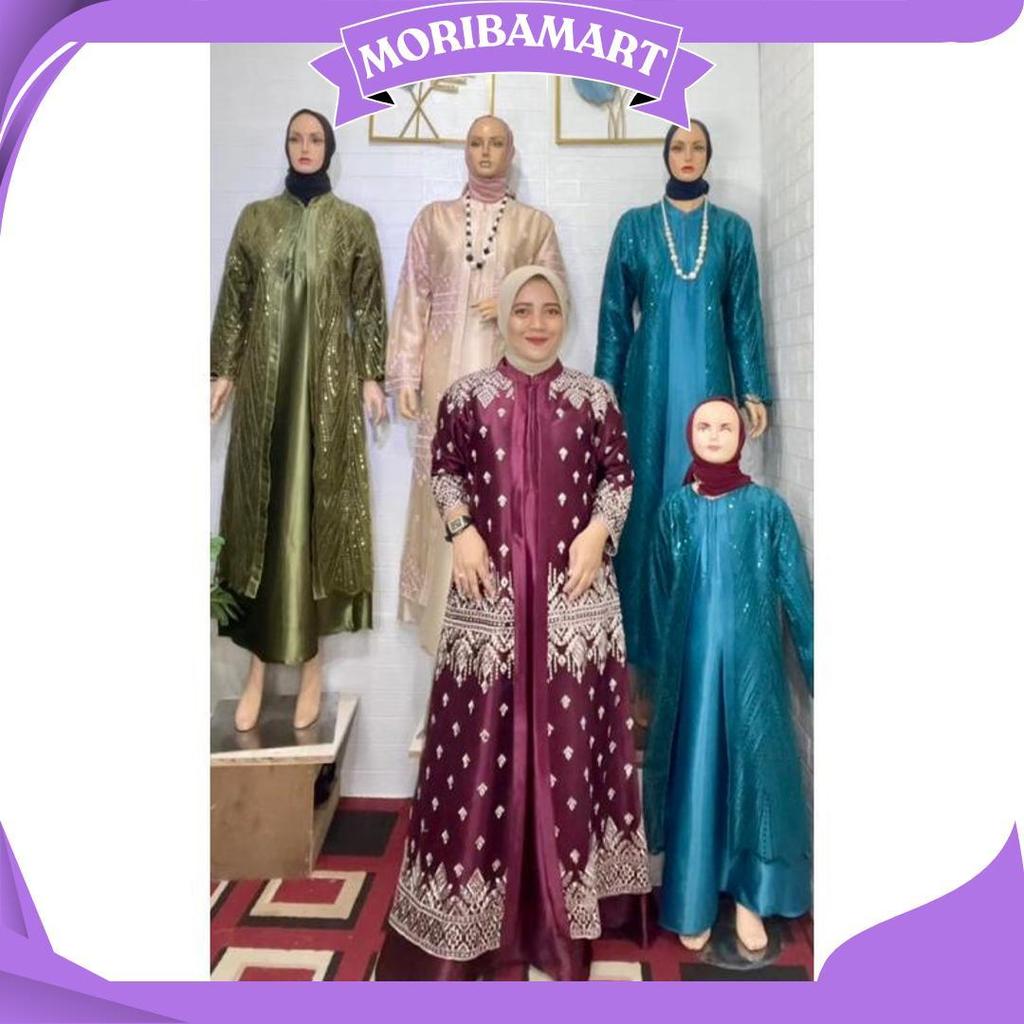 Gamis Melly Tile Sapto Kombinasi Satin Cristal Promo