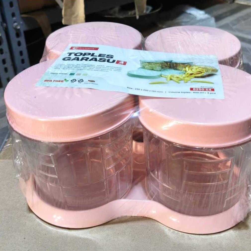 Sale Toples Garasu 4 Set + Nampan Mika 800Ml Toples Lebaran Toples Nampan