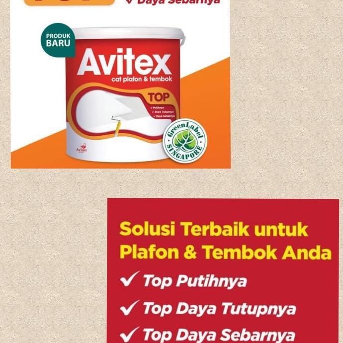 TERBARU - cat plafon dan tembok Avitex top 5kg,cat avitex tembok dan plafon 5kh warna putih Paint