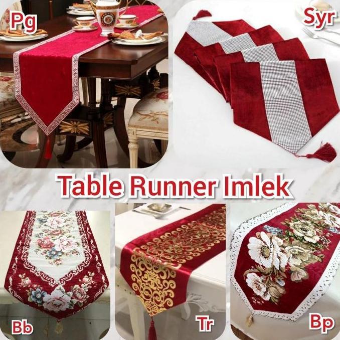 table runner imlek merah taplak meja merah imlek