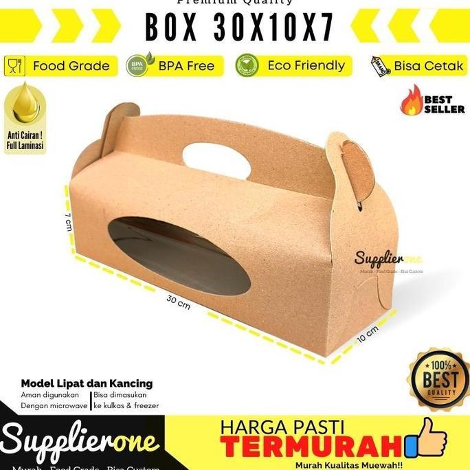 Kubika- Box 30X10X7 Isi 25/ Gable Box 30X10X7 / Dus Brownies / Kemasan Strudel