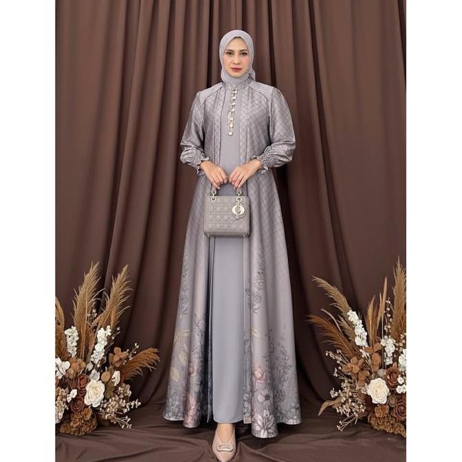 Termurah / Hot Sale Ar_ [Jemia] Pre Order Aurora Dress Silk  Busui Set Hijab | Gamis Wanita Kondanga