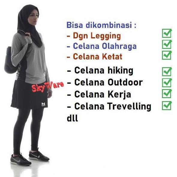 Fitbanget- Rok Penutup Celana Ketat (Legging) Mini Skirt Casual Olahraga Lari Senam Tennis Zumba Ber