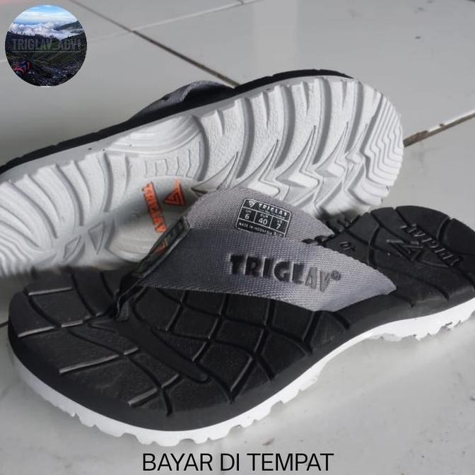 Tothemoon- Sandal Jepit Pria Triglav Original,Sandal Pria Wanita,Sandal Eiger Sendal Black
