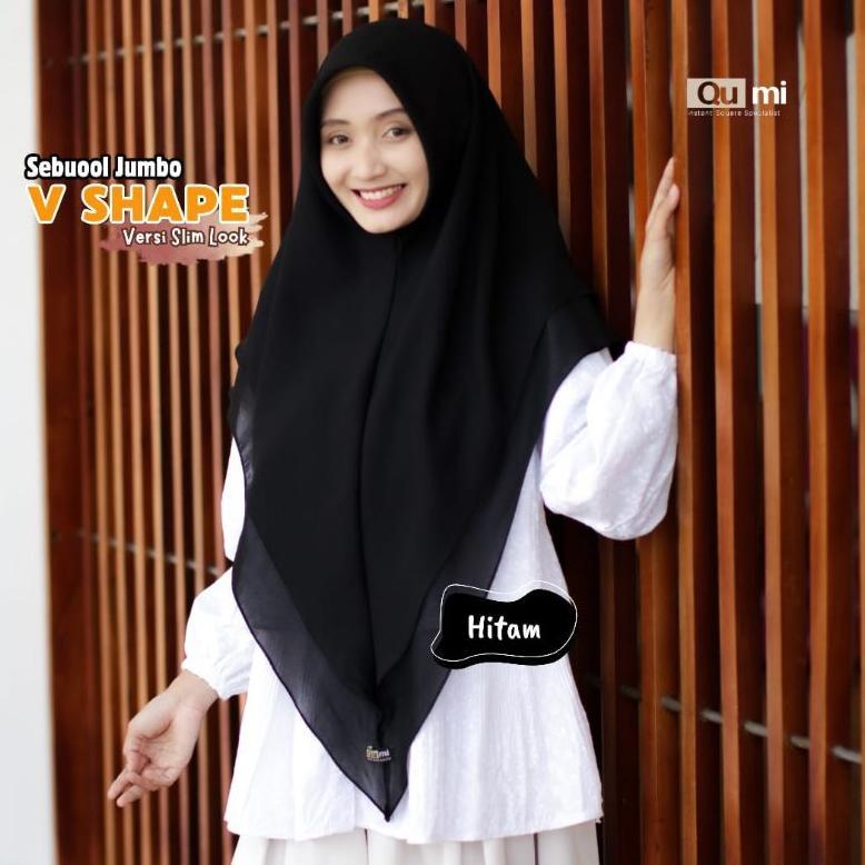 HOT SALE SEBUOOL JUMBO V SHAPE (SLIM LOOK VERSION) by QUMILABEL Khimar segi empat instan syar'i
