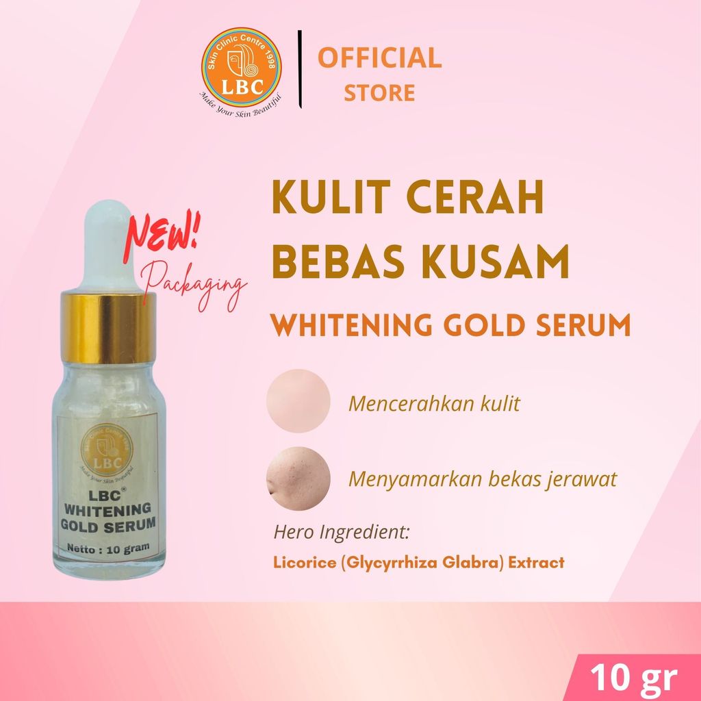 LBC- Whitening Gold Serum 10gr | With Licorice Bright | Serum Mencerahkan/Memudarkan Flek/Menyamarka