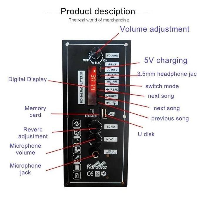 Papan Amplifier Mp3 Audio Mobil 3.7V 7.4V Papan Decoder Karaoke Amplifier