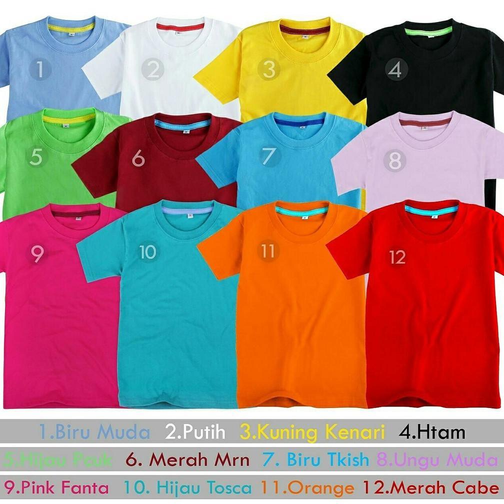 Dg-78 Kaos Polos Anak Kaos Anak Laki-Laki Kaos Polos Hitam Putih Marun Biru Hijau Dg-78