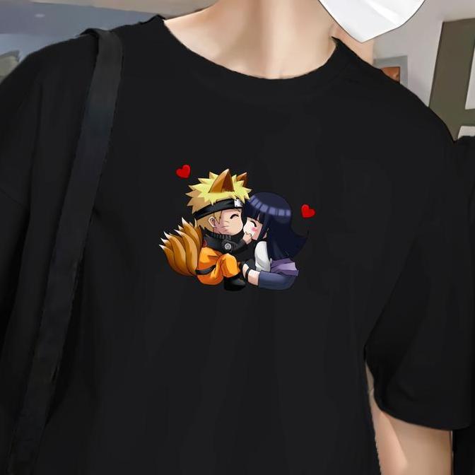 Kaos Couple Anime Jepang Naruto Hinata Lucu Baju Pasangan Cewek Cowok Pacar Bahan Soft Pe 30S