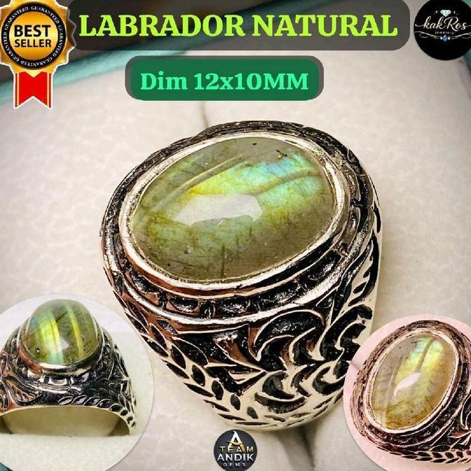 BATU PERMATA LABRADOR NATURAL IMPOR RING ALPAKA SUPER