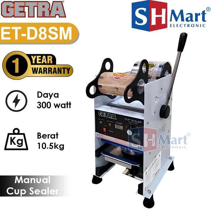Cup Sealer Getra Manual ET-D8SM / ET-D8S Mesin Penyegel Gelas Plastik With Counter Garansi Resmi