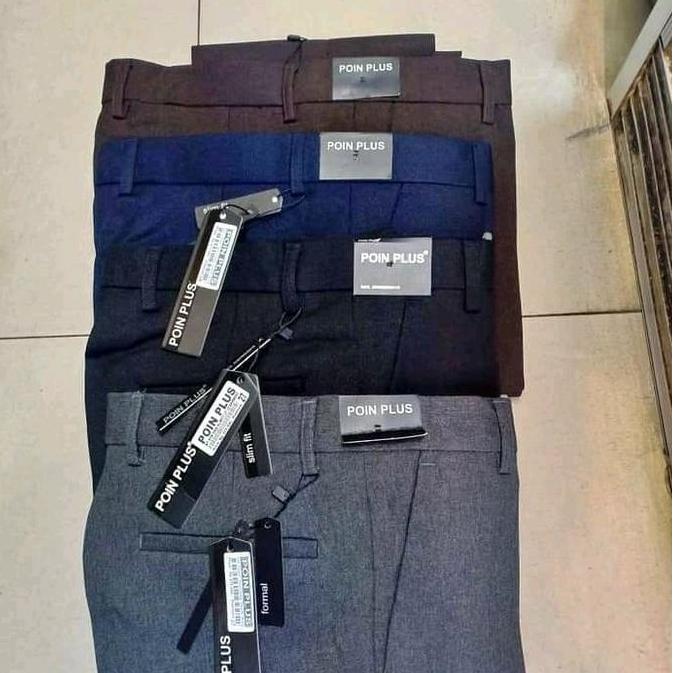Termurah / Hot Sale Original Produk By.Poin Plus | Celana Bahan Semiwool Poin Plus | Celana Bahan Sl