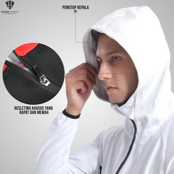 Jimu- Jaket Sauna Suit Olahraga Baju Jas Pembakar Lemak Elastis Hook Baju Sauna Olahraga Pembakar Le