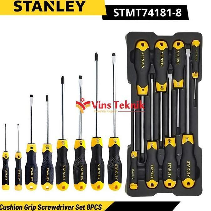 STANLEY STMT74181-8 Obeng Plus Minus Cushion Grip Screwdriver Set 8PCS