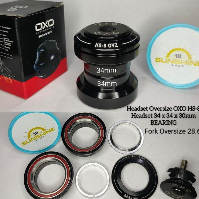 Headset OVERSIZE BEARING OXO HS8 Untuk Fork OS 28.6 Kom Mangkok 34mm Tube Frame Bawah 34x30mm Atas 3