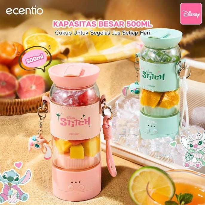 Waiyulimanshop - GiftEcentio X Disney Blender Portable Stitch 5Ml Kaca Food Grade Tebal Anti Bocor B