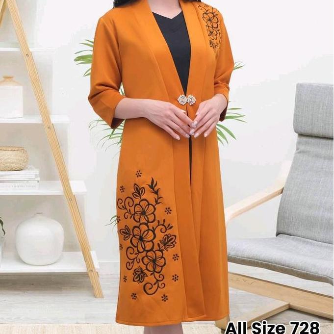 Langsungaja- Dress Blazer Body Panjang 728  1 Set / Dress Blazer