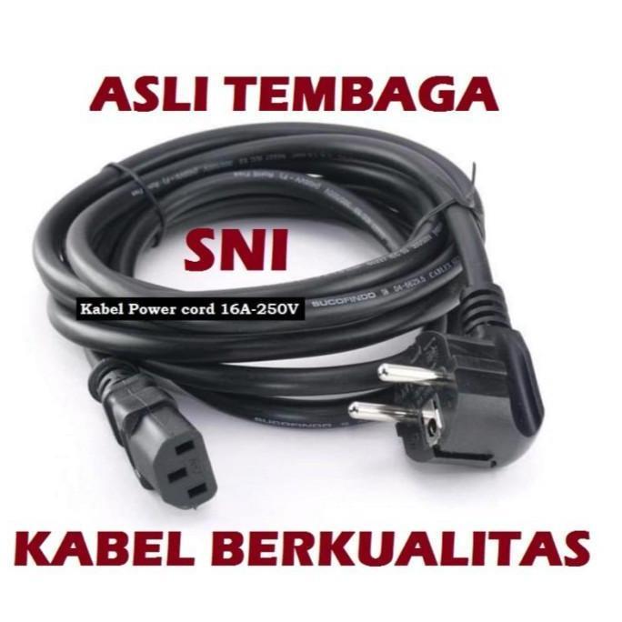 Kabel Power AC CPU UPS SERVER BAGUS SNI Tebal 3x 1.5mm EU PLUG C 13 CORD C-13 TO EUROPE 30 CM Murah