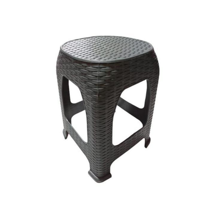 Kursi Bakso Plastik anyaman rotan bulat - silver